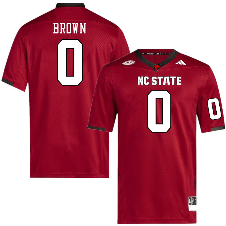 Men #0 Sean Brown NC State Wolfpack College Football Jerseys Stitched-Red